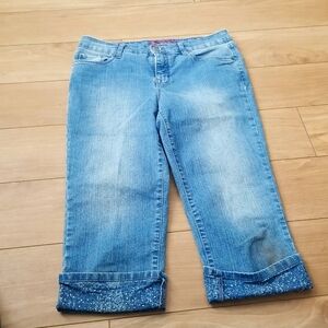 Gloria Vanderbilt Bling Capri Cropped Jeans 6